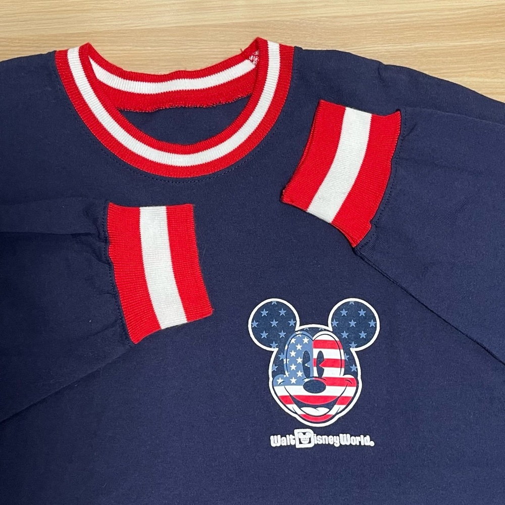 Walt Disney World Mickey Mouse Flag Americana Spirit Jersey‎ Red White Blue Sz S - Picture 7 of 9